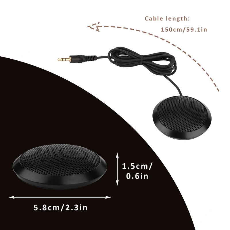 Dreokee Conference Microphone 3.5mm Desktop Computer Mic for Computer Desktop and Laptop 360Â° Omnidirectional Condenser Mic for Online Meeting/Class, Skype, Recording, Chatting, Gaming - Image 2